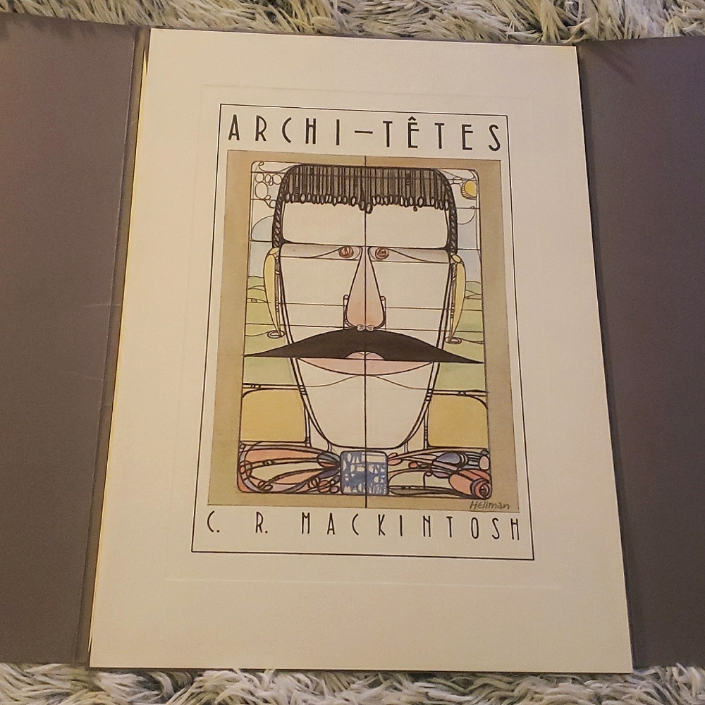 Vintage ARCHI-TETES of famous architect's bye artist Louis Hellman